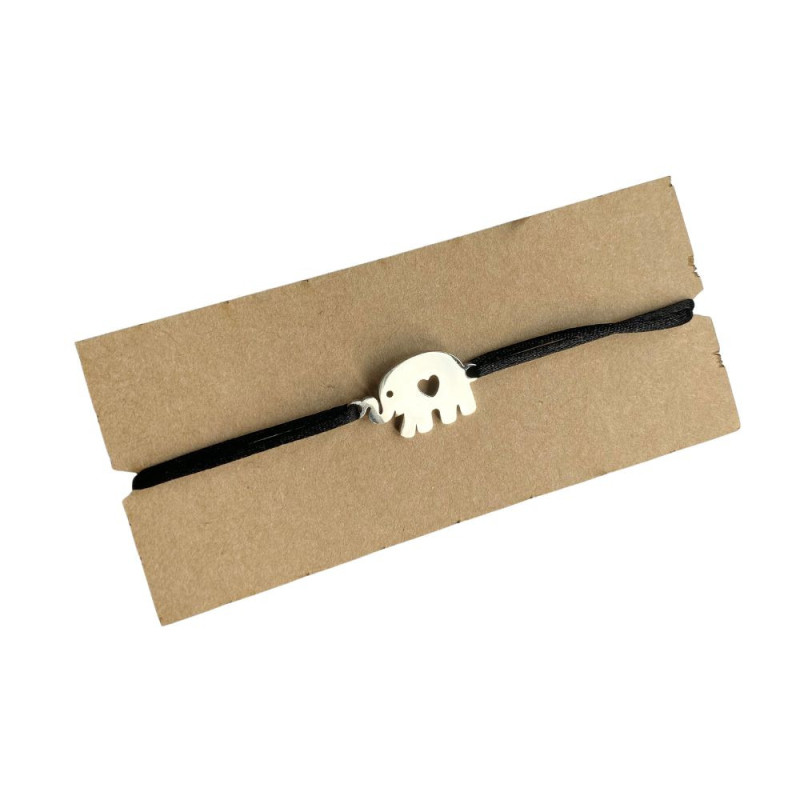 Pro štěstí - šňůrkový náramek se slonem